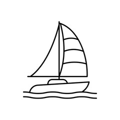 Yacht Vector Outline Vector Icon that can easily edit or modify

