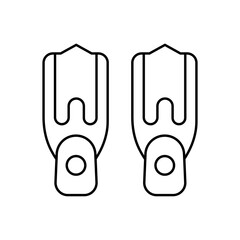 Diving fins Vector Outline Vector Icon that can easily edit or modify

