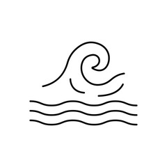 Waves Vector Outline Vector Icon that can easily edit or modify

