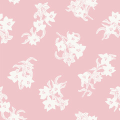 Fototapeta na wymiar Pastels Oriental Floral Seamless Pattern Design Background