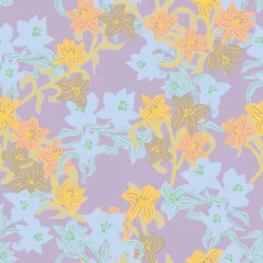 Behang Pastels Oriental Floral Seamless Pattern Design Background © Siu-Hong Mok