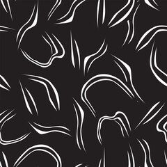 Monochrome Tropical Leaf Seamless Pattern Design