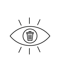 eye with delete icon, vector best line icon.
