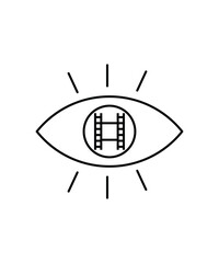 eye with film icon, vector best line icon.
