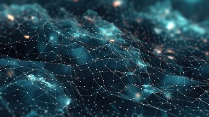 A futuristic abstract background with intricate wireframe structures, showcasing the intricate and interconnected nature of technology - Generative ai