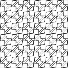 Stylish texture with figures from lines.
Abstract geometric black and white pattern for web page, textures, card, poster, fabric, textile. Monochrome graphic repeating design. 