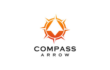 compass arrow negative space logo design