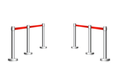 Barrier fence isolated on white background. Vector illustration. 