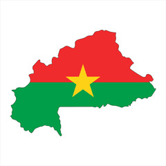 Fototapeta premium Burkina Faso map silhouette with flag isolated on white background