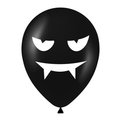 Halloween black balloon illustration with scary and funny face
