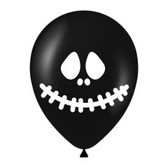 Halloween black balloon illustration with scary and funny face