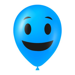 Halloween blue balloon illustration with scary and funny face