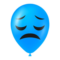 Halloween blue balloon illustration with scary and funny face