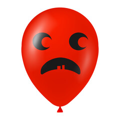 Halloween red balloon illustration with scary and funny face