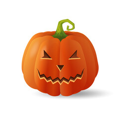 Halloween scary orange pumpkin Holiday cartoon concept