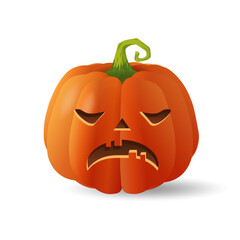 Halloween scary orange pumpkin Holiday cartoon concept