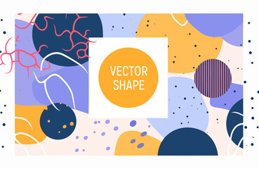 Abstract background with colorful liquid shapes and spots. Vector Illustration.