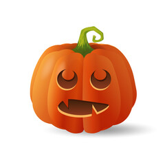 Halloween scary orange pumpkin Holiday cartoon concept