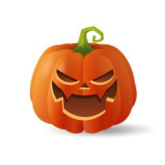 Halloween scary orange pumpkin Holiday cartoon concept