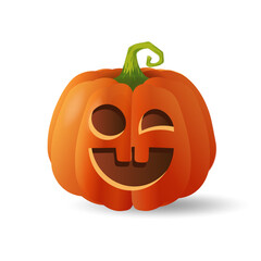 Halloween scary orange pumpkin Holiday cartoon concept