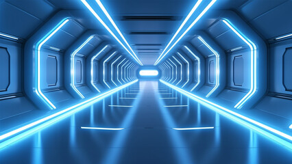 neon electric vibe 3d illustration gaming tunnel future technology corridor dark night