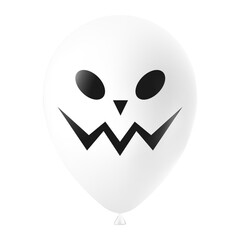 Halloween white balloon illustration with scary and funny face