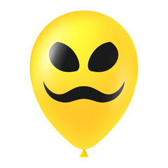 Halloween yellow balloon illustration with scary and funny face
