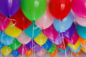 Lots of colorful balloons with helium.