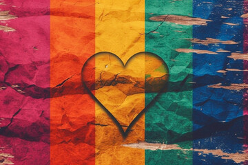 LGPTQ Flag with a heart created with Generative AI technology