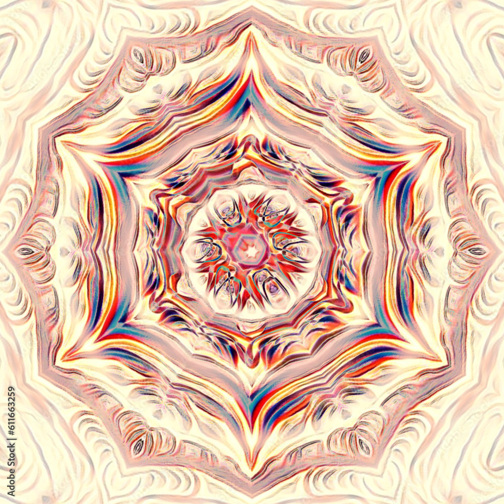 Aufkleber copper coloured twisted embossed pattern and design square composition on a light beige background