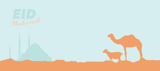 Eid Al Adha Banner Design Vector Illustration