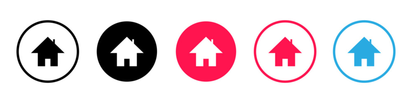 Home sign or icon. Home button. Main menu or interface. Vector