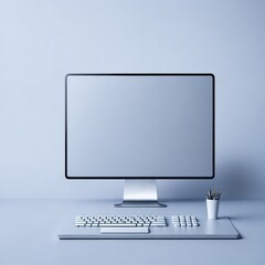 Fototapeta premium monitor with screen mock up created with Generative AI technology
