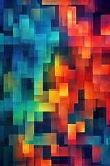 Abstract watercolor background. Multicolored squares on textured paper. created with generative AI technology.