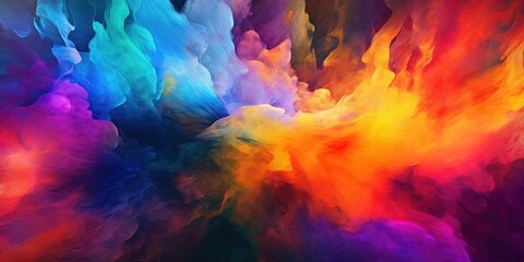 Naklejka na ściany i meble Abstract background of smoke in water. Colorful cloud of ink created with generative AI technology.