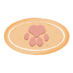 Cat paw rug. Orange paw carpet. Cute animal paw carpet.