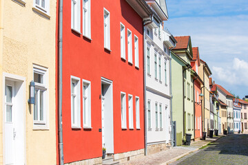 Fototapeta na wymiar colorful row of buildings in Germany.
