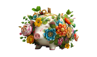 piggy bank and money HD transparent background PNG Stock Photographic Image