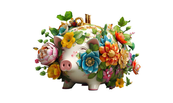 piggy bank and money HD transparent background PNG Stock Photographic Image
