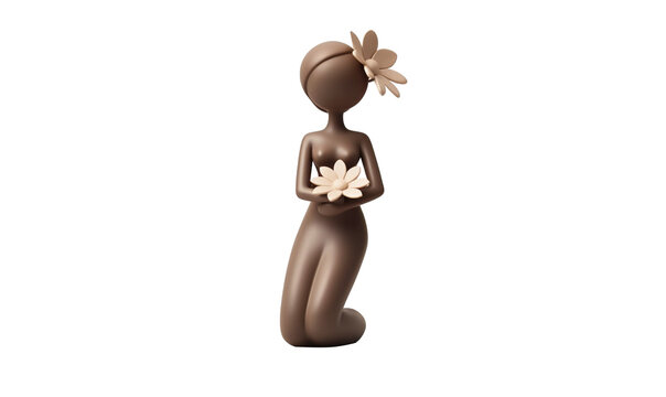 3d render of a chocolate figure HD transparent background PNG Stock Photographic Image