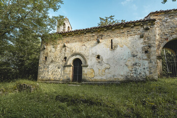 Old abandoned ruin of a church in Asturias, Spain.