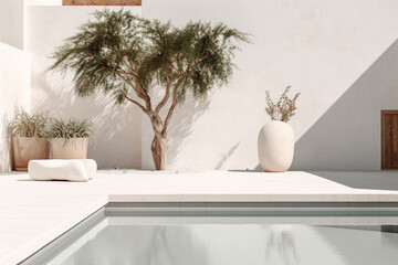 minimalist outdoor patio, generative ai