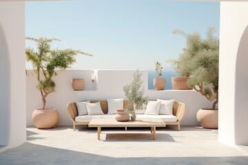 minimalist outdoor patio, generative ai