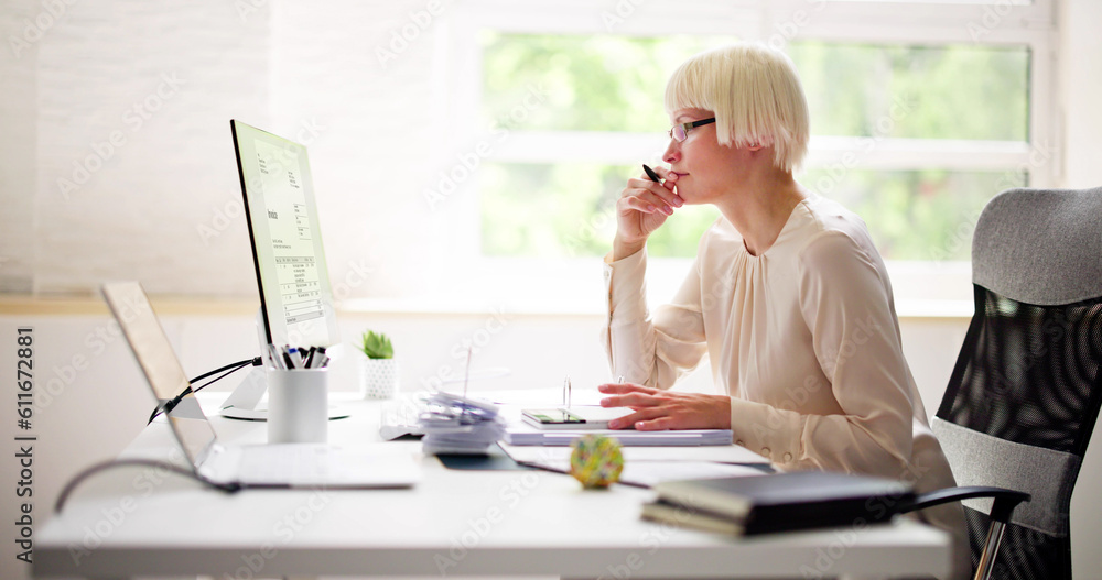 Poster Electronic Invoice Accountant Software On Computer