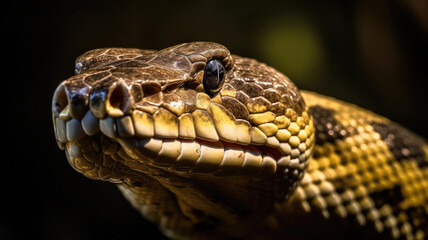 Obraz premium python in detailed view created with Generative AI technology