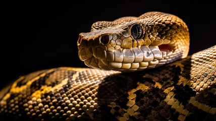 Obraz premium python in detailed view created with Generative AI technology