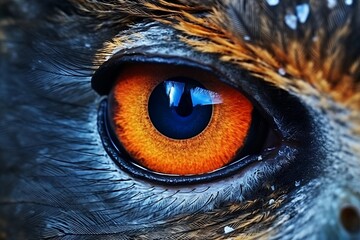 Owl's Eye Close Up. Generative AI