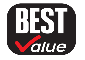 Best value button web banner templates. Promotional sale badge and retail paper stickers.