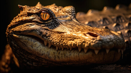 crocodile in detailed view created with Generative AI technology
