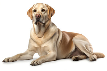 labrador retriever isolated on white background. Generated by AI.